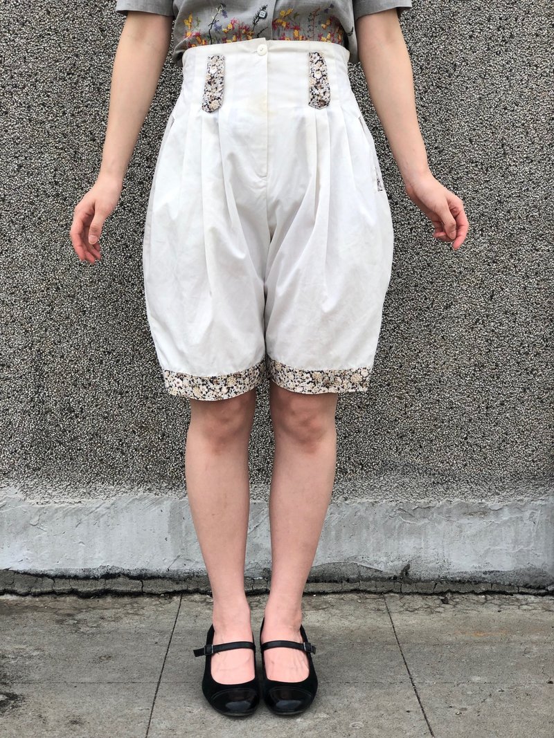 小花草小拼接短裤 - 女装短裤 - 其他材质 