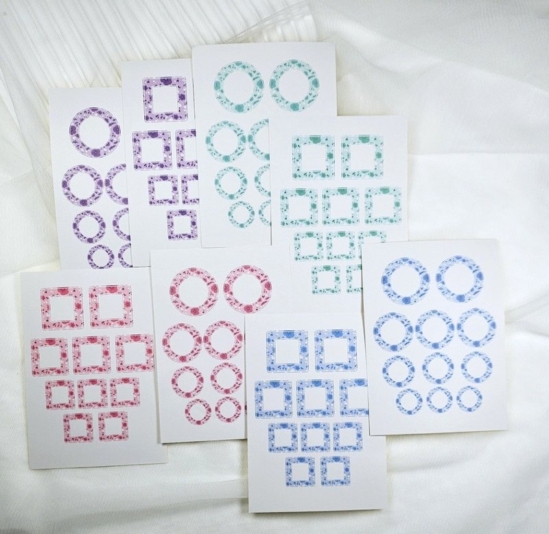 花兔标签装饰 - 贴纸 - 纸 多色