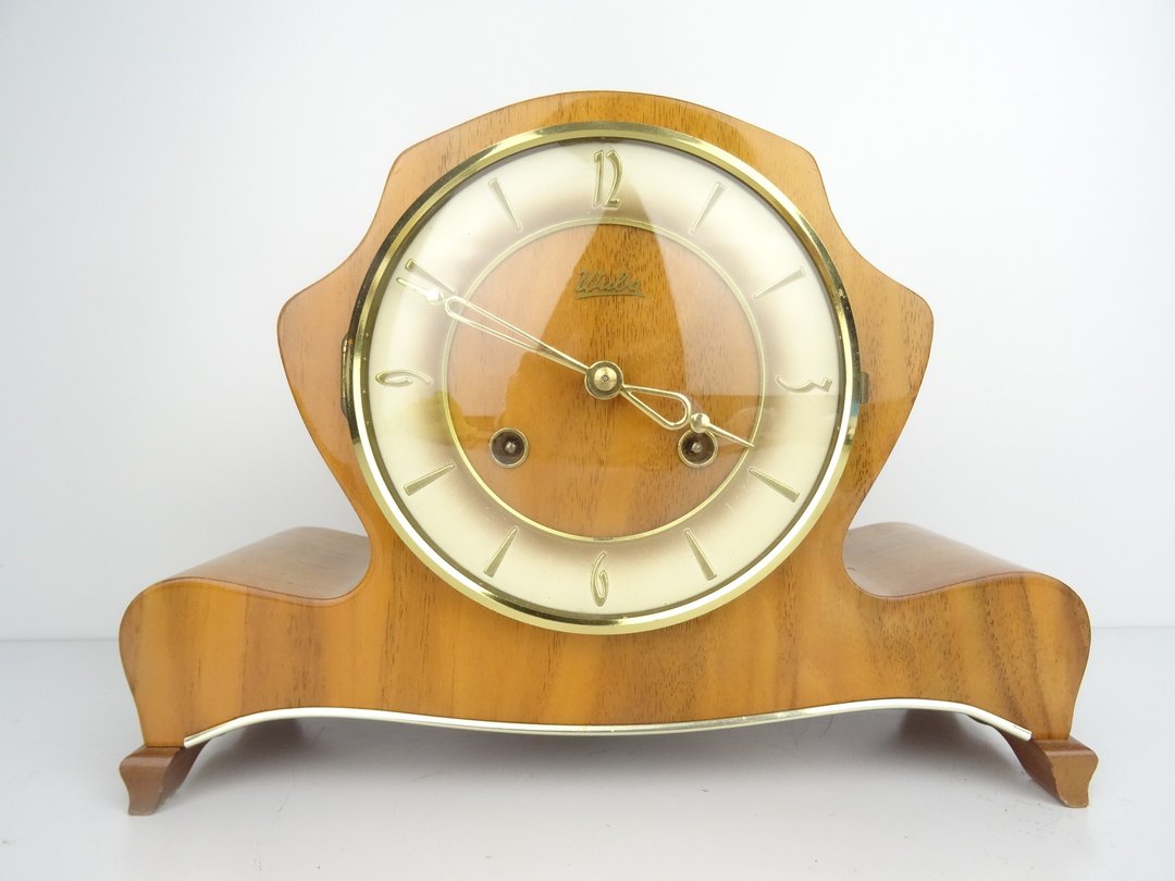 Antique Vintage Dutch Mantel Clock Warmink Wuba Shelf Bracket 8 day - 时钟/闹钟 - 木头 咖啡色