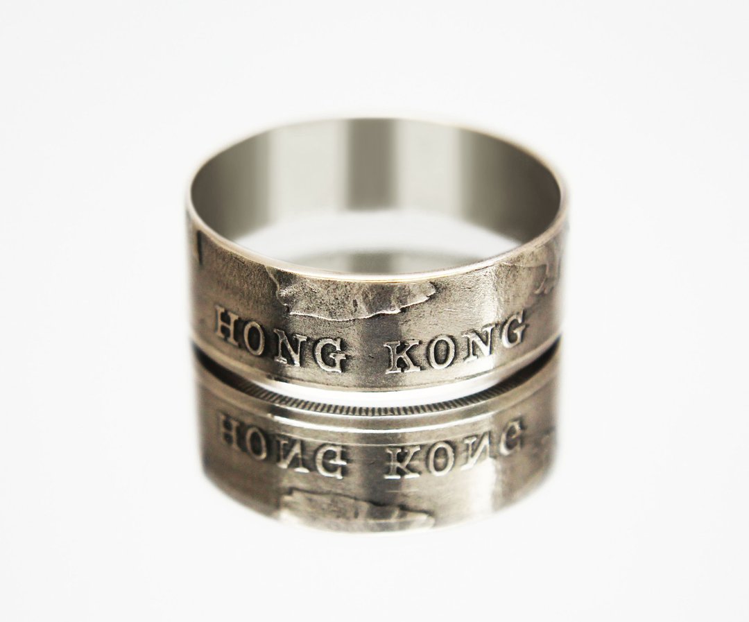 Hong Kong Coin Ring 1 dollar 1997 hong kong ring coin rings for men coin ring - 戒指 - 其他金属 