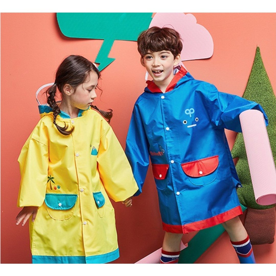 韩国lemonkid 牛津布造型雨衣-蓝色机器人 - 儿童雨衣/雨具 - 尼龙 