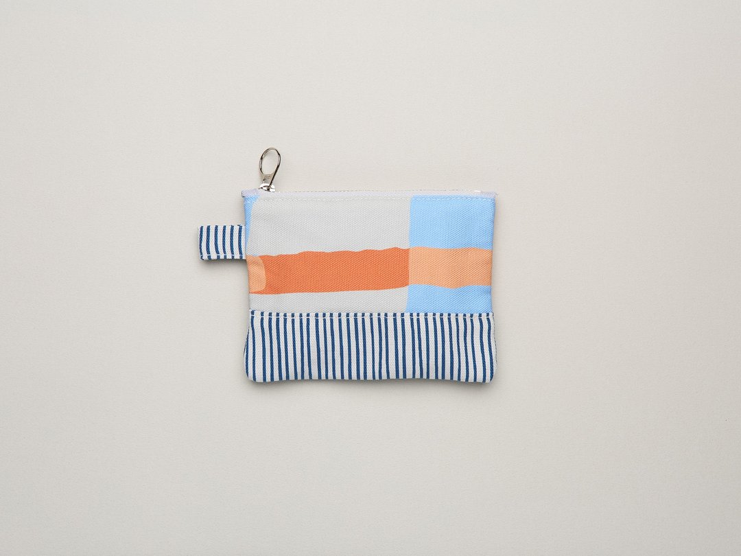 零钱包 防水漆 橘蓝/蓝灰条 Coin Purse - 零钱包 - 棉 蓝色