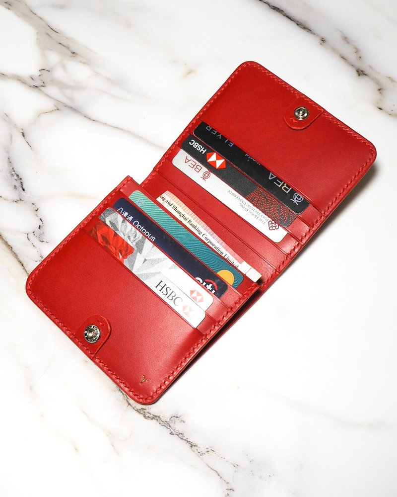 意大利植鞣皮革小银包 - 皮夹/钱包 - 真皮 红色