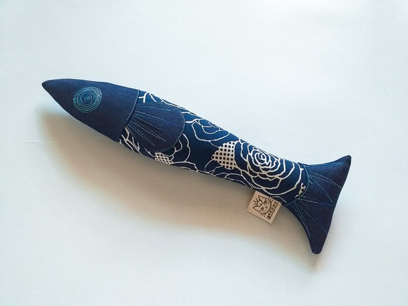 蓝玫瑰秋刀鱼2.0进阶版猫草包 - 玩具 - 棉．麻 蓝色