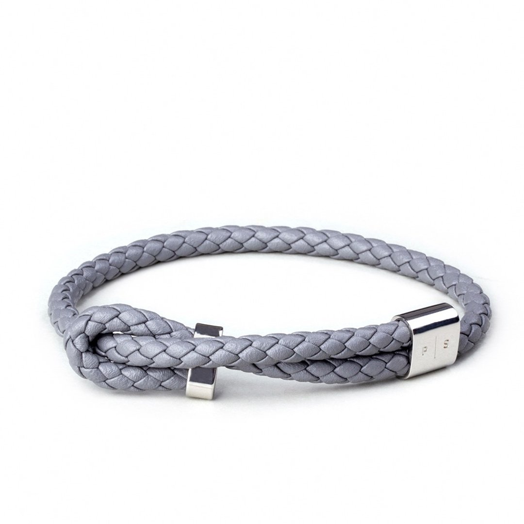 Wve Bracelet — Grey Leather - 手链/手环 - 真皮 灰色