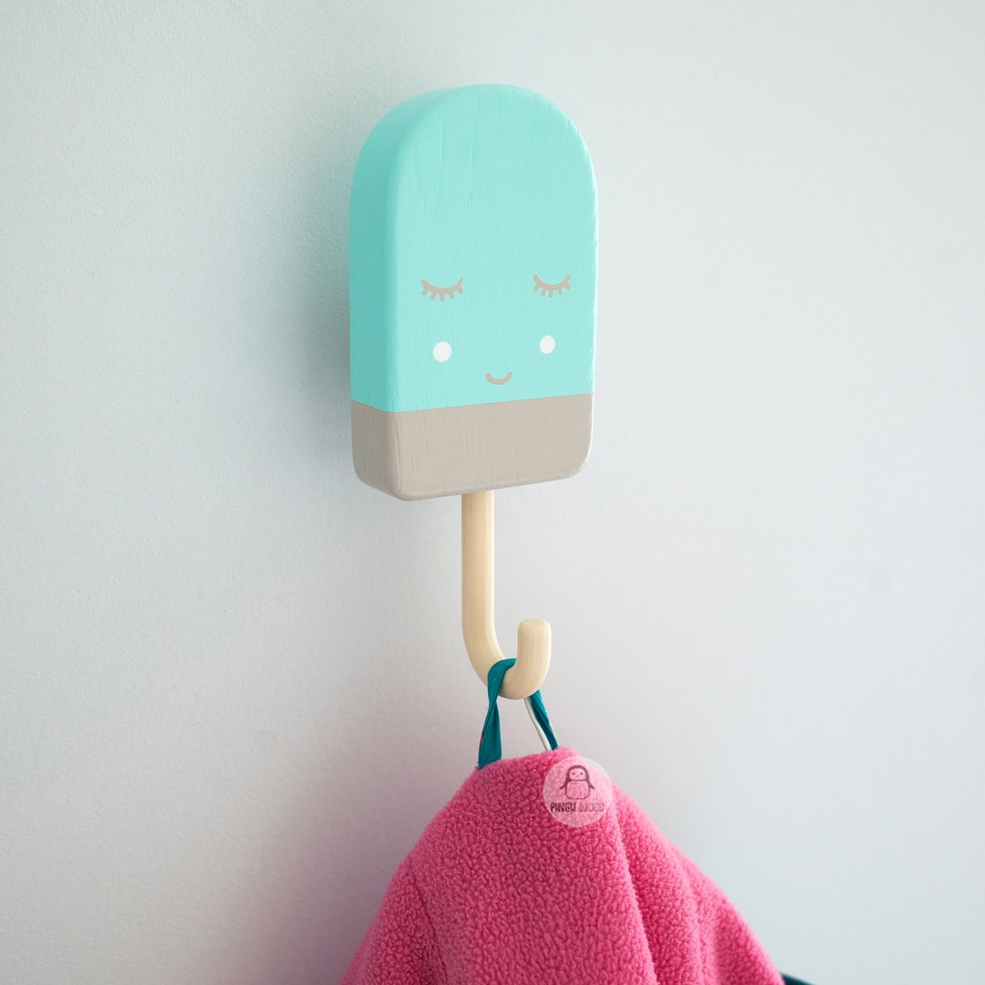 Clothes Wall Hook for Nursery, Natural Wood, wall decor, Bathtoom rack, Hanger - 儿童家具 - 木头 