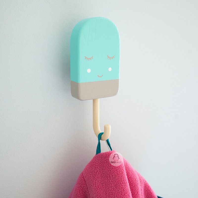 Clothes Wall Hook for Nursery, Natural Wood, wall decor, Bathtoom rack, Hanger - 儿童家具 - 木头 