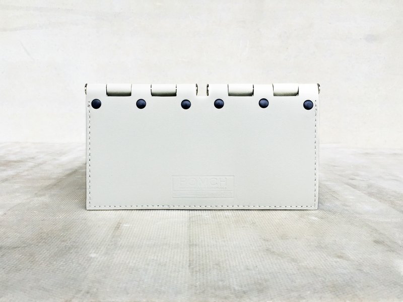 ‘ POMCH ’ - HINGE合页皮革长夹 （米白色） - 皮夹/钱包 - 真皮 白色