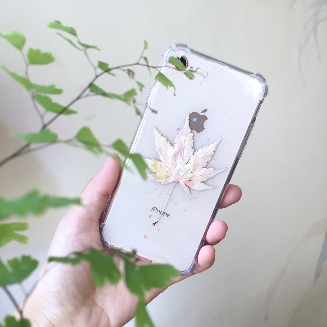 流金岁叶 金枫叶 简约 文青 手机壳 空压壳 押花 毕业礼物 - 手机壳/手机套 - 植物．花 金色