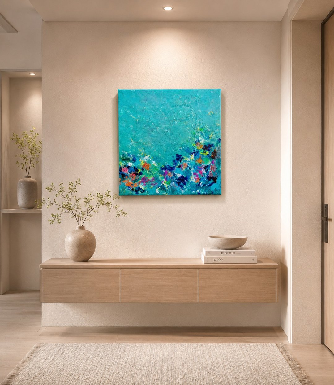 【海底花园】海洋抽象挂画 - 30×30 压克力原作 - 摆饰 - 棉 