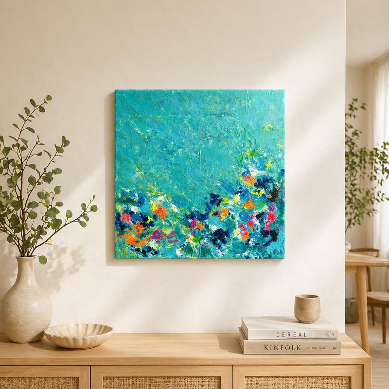 【海底花园】海洋抽象画 - 30×30 压克力原作・温柔收藏系列 - 摆饰 - 棉 