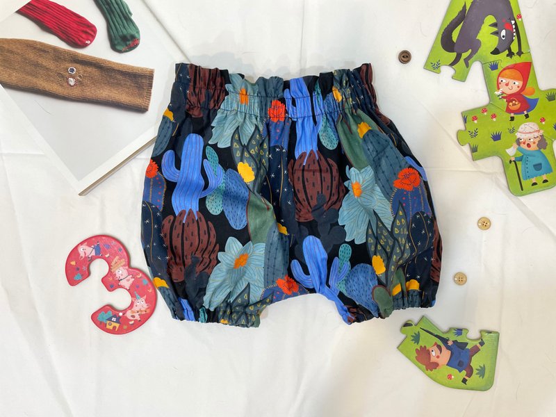 仙人掌 周岁 儿童 幼童 南瓜裤 灯笼裤 - 童装裤 - 棉．麻 黑色