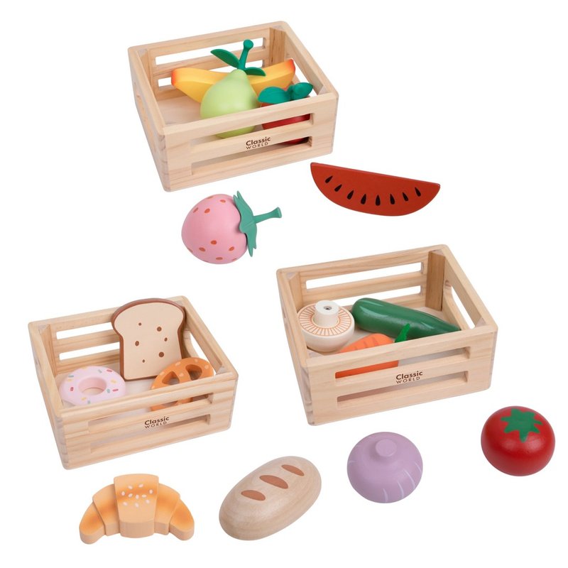 蔬菜篮 水果篮 面包篮【儿童扮家家酒 适合18个月以上】 - 玩具/玩偶 - 木头 多色