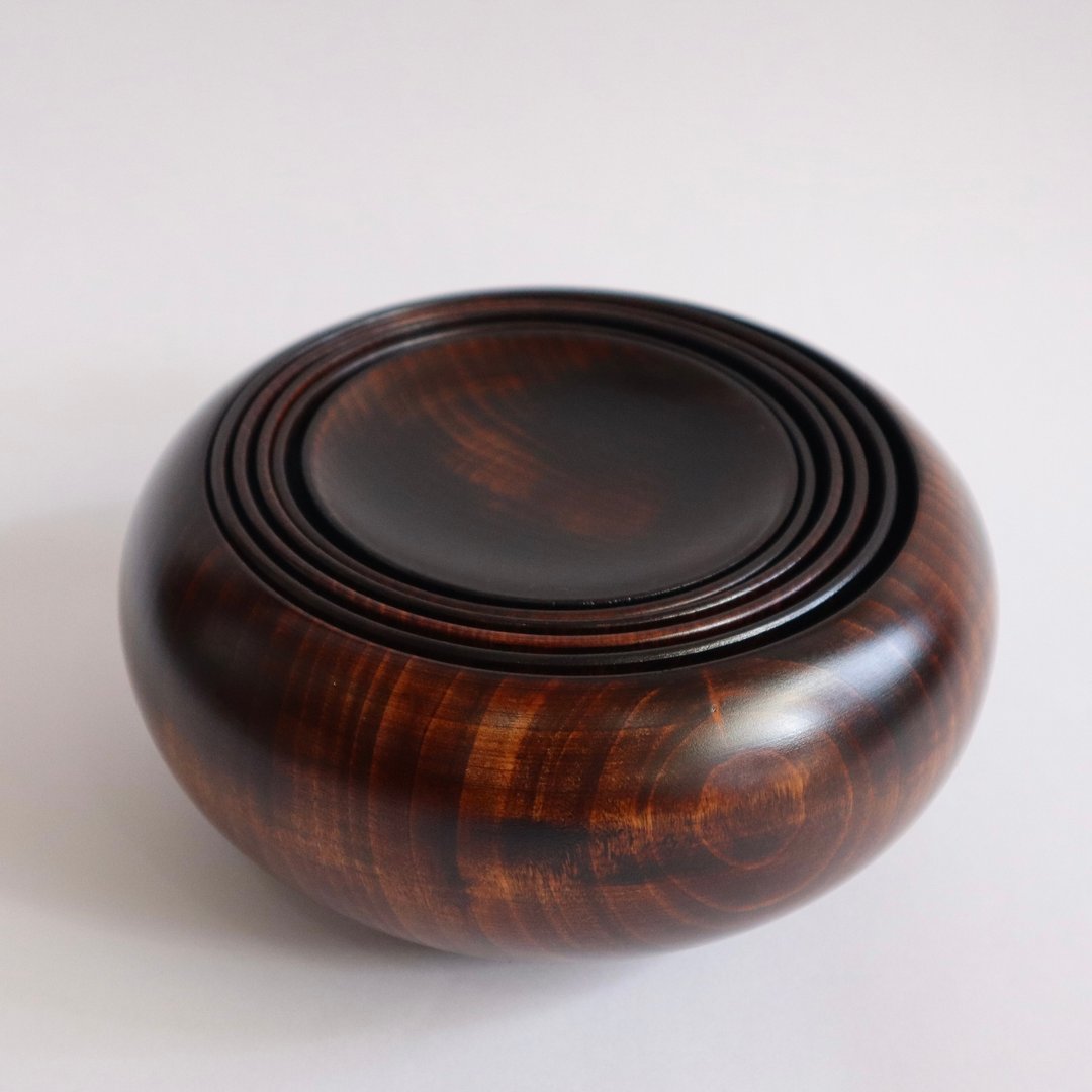 应量器 六件组 手作漆艺可堆叠漆碗 - 碗 - 木头 