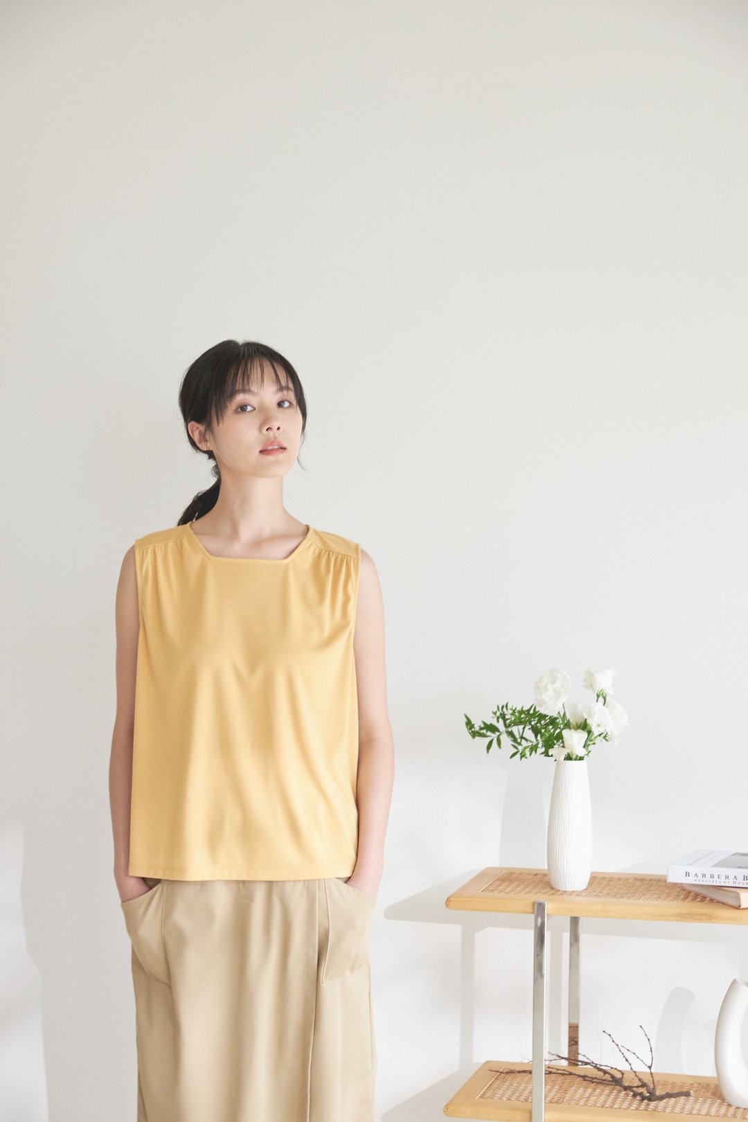 夏之风无袖轻巧上衣-小西瓜 - 女装背心 - 其他人造纤维 黄色
