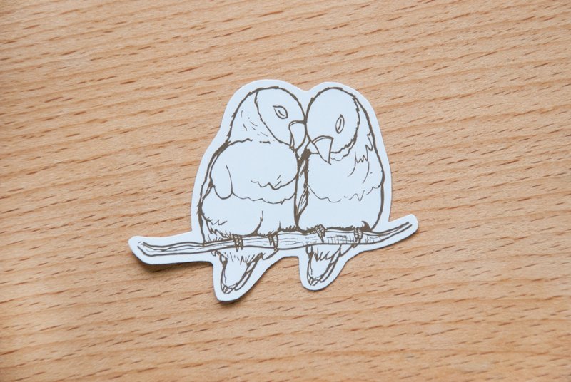 【动物系列】#9 单色鹦鹉 填色贴纸包 5张 - 贴纸 - 纸 白色