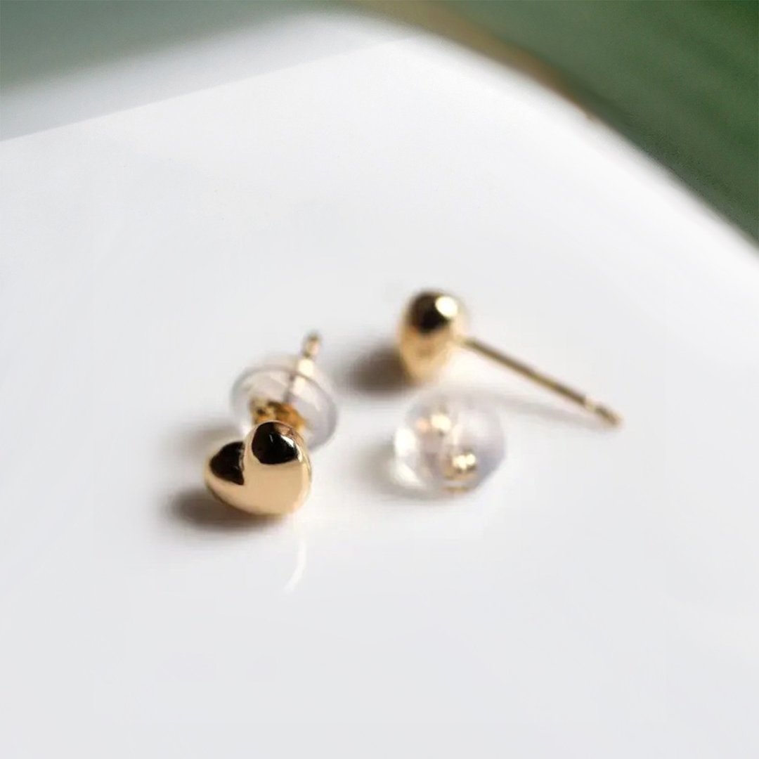 Love-18K黄金心形耳环 - 耳环/耳夹 - 24k 金 金色