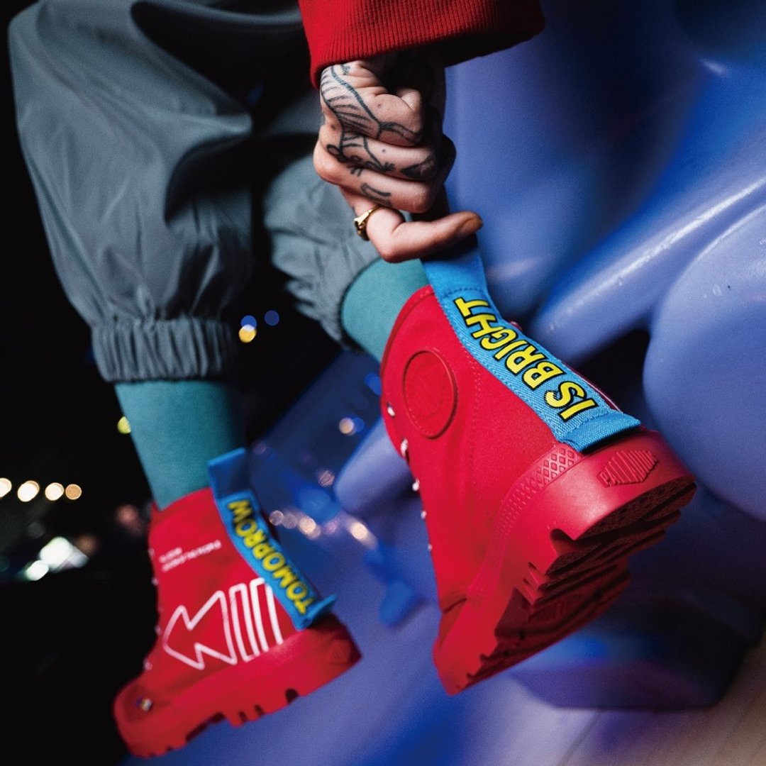 【超抢眼撞色】PALLADIUM PAMPA DARE PARTY派对吸睛高筒靴76862 - 女款休闲鞋 - 其他人造纤维 