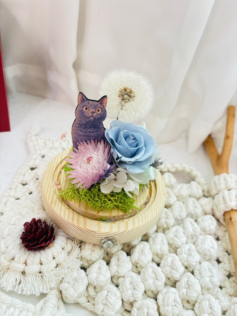 【花盅加购】宠物纪念似颜绘木质插画牌 需搭配花盅加购 - 干燥花/捧花 - 木头 卡其色