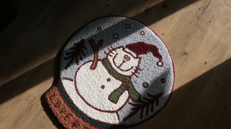 Christmas Snow Globe  Carpet丨吉普猫圣诞水晶球 地毯、地垫 - 地垫/地毯 - 其他人造纤维 灰色