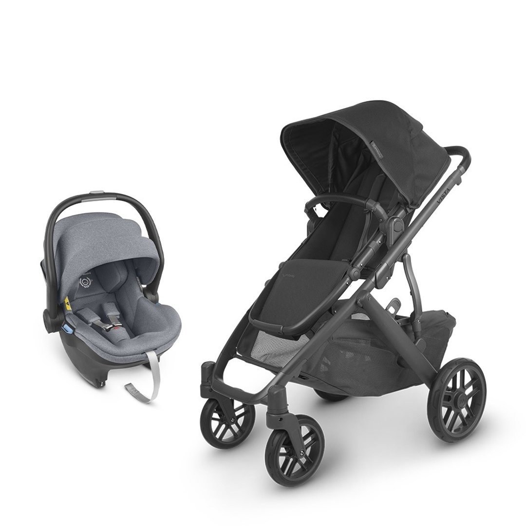 台湾宅配【UPPAbaby】【推车提篮组合】VISTA V2黑色+蓝灰提篮 - 婴儿车/手推车 - 其他材质 黑色