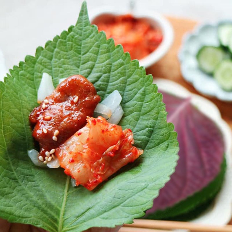 【韩国芝麻叶】50g / 烧肉最佳绿叶 / 开盒即可食 / (25g/盒*2) - 其他 - 新鲜食材 紫色