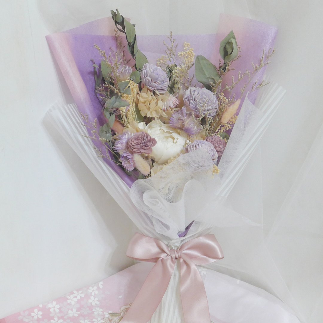 情人节礼物花束永生玫瑰花束  结婚求婚告白捧花外拍周年教师节生 - 干燥花/捧花 - 植物．花 紫色