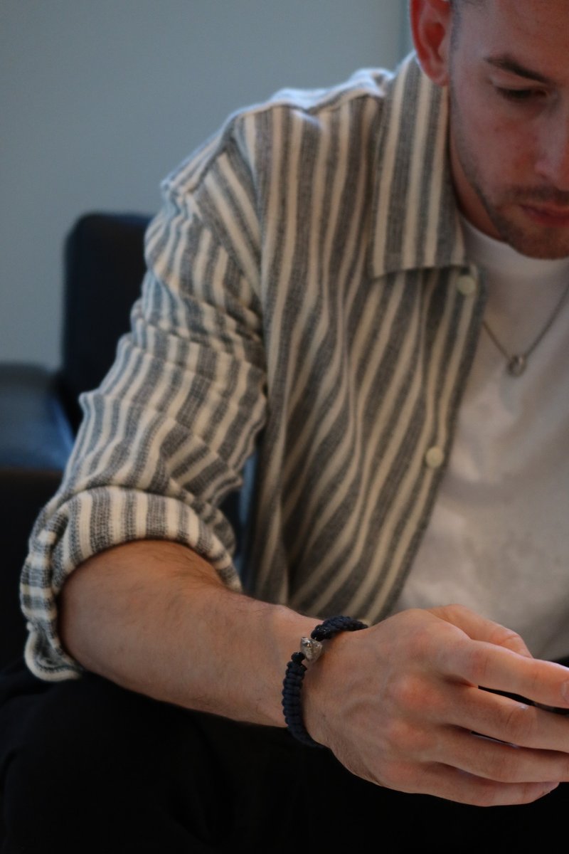 靛梦手链\男士手链 男生饰品 男生手链 水晶 矿石 男生礼物 圣诞 - 手链/手环 - 其他材质 蓝色