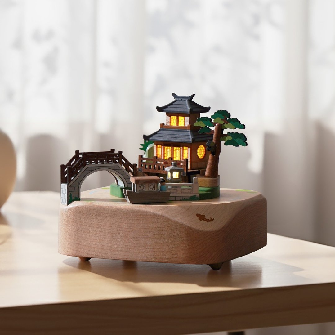 【古韵仙境】动态音乐家居灯 夜灯 LED 灯 | Wooderful life - 时钟/闹钟 - 木头 