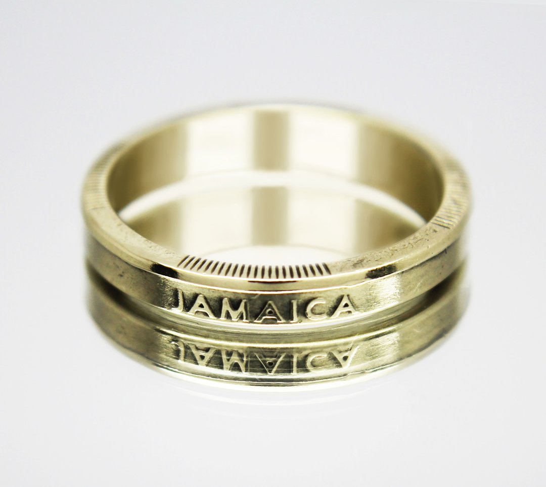 Jamaica Coin Ring 20 dollars 2001 coin rings for men coin rings for women - 戒指 - 其他金属 