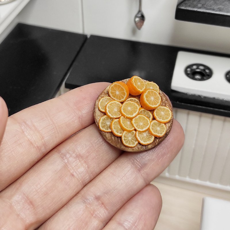 Oranges from polymer clay, orange for dolls, fruit for doll house, gift idea - 玩偶/公仔 - 粘土 