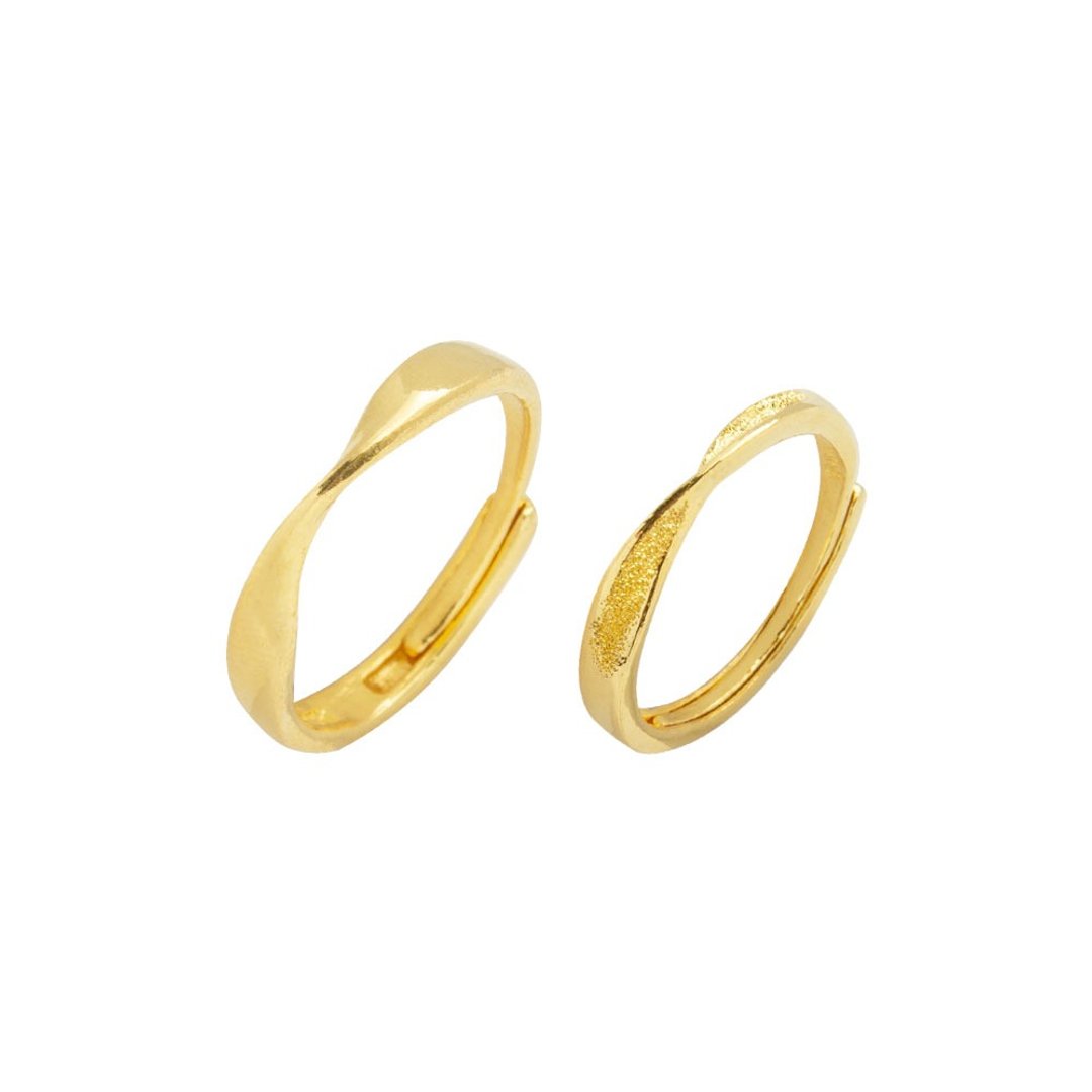 藏宝箱金饰 9999黄金纯金 戒指 对戒 婚戒 开口戒指 订情礼 - 对戒 - 24k 金 金色