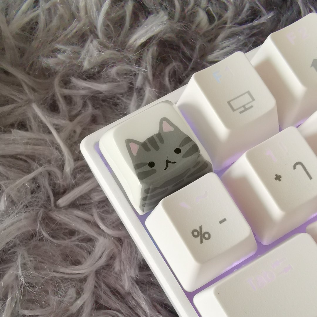 XDA keycap tabby cat - 电脑配件 - 塑料 白色