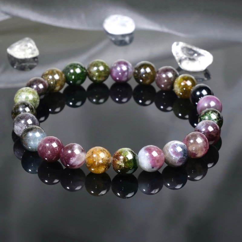 一图一物│#632 8mm 多彩半透碧玺水晶手链 开运招财 过年礼物 - 手链/手环 - 水晶 多色