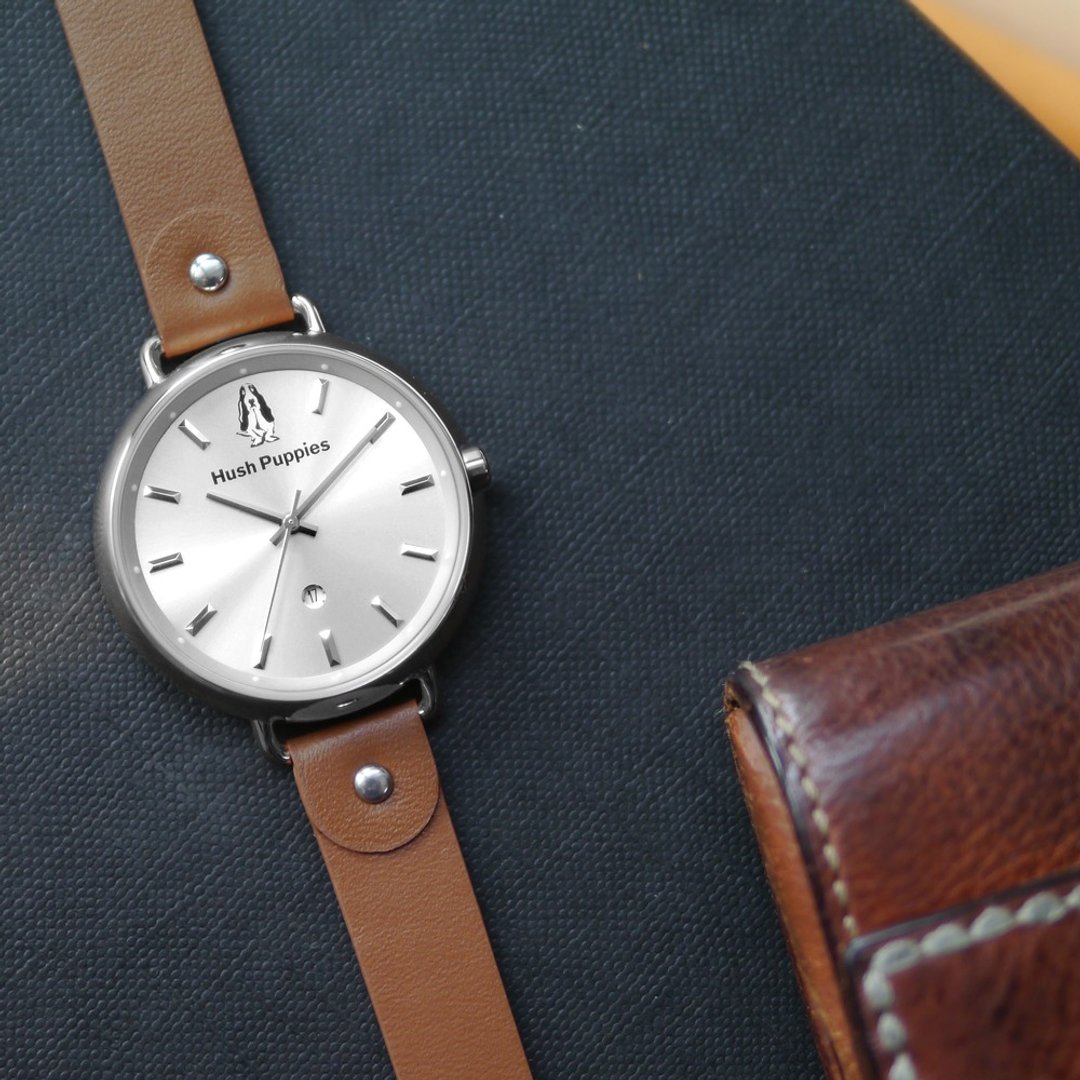 Hush Puppies 个性巴吉度 休闲皮革女表(HP3802)-棕 - 女表 - 不锈钢 咖啡色