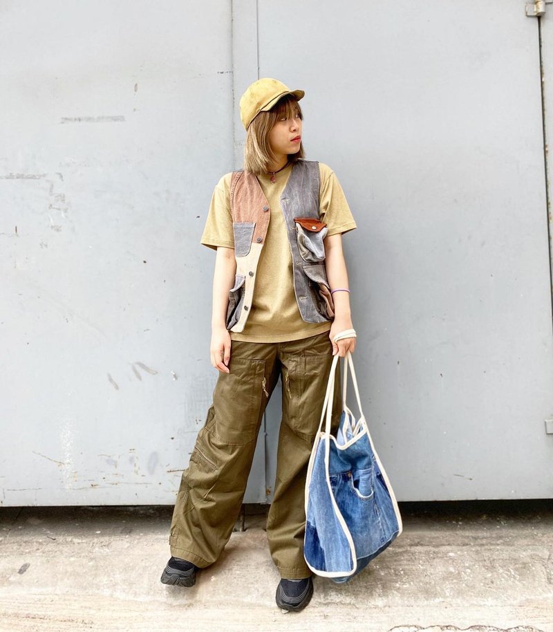 4袋hunting vest - 女装背心 - 棉．麻 