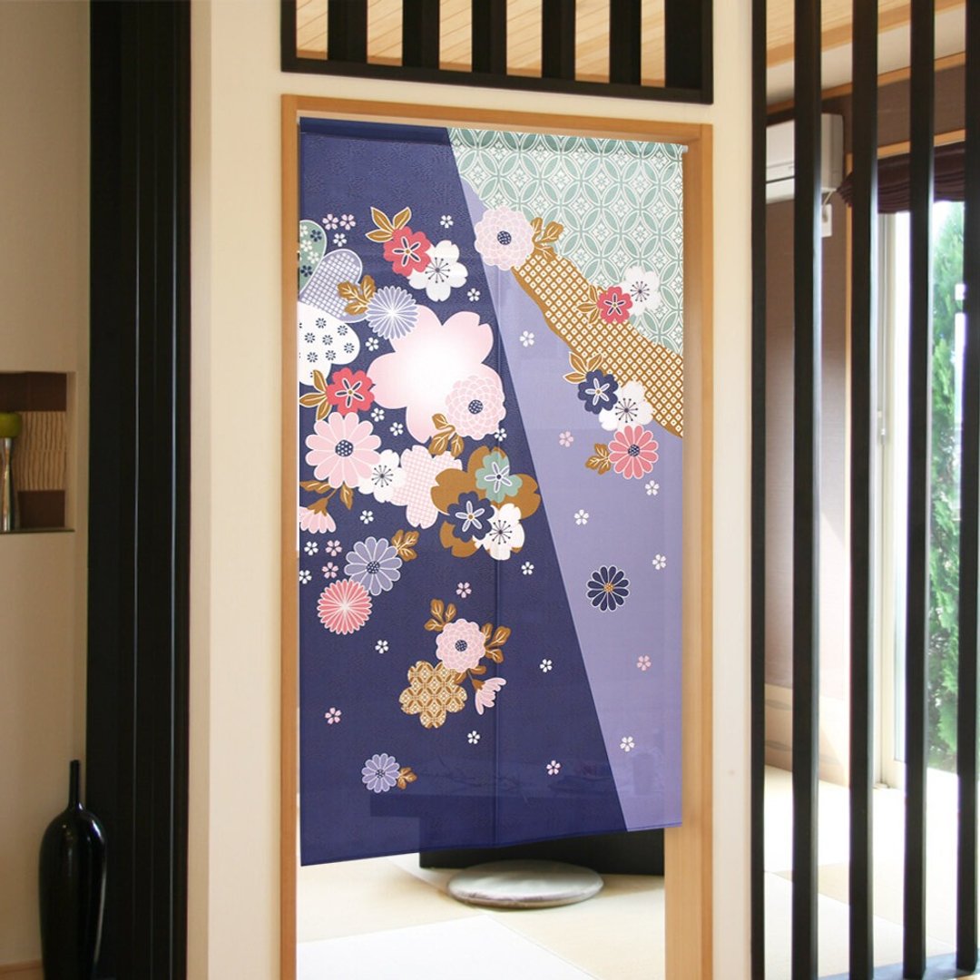 【预订】日本制 紫花和风长门帘 - 门帘/门牌 - 聚酯纤维 紫色