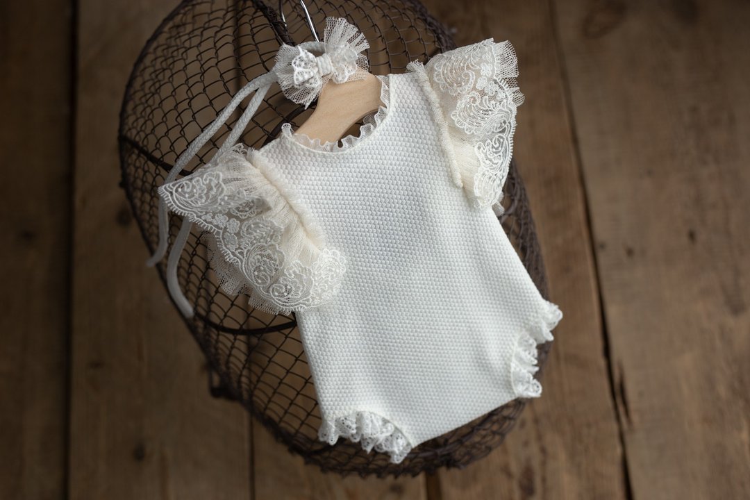 Newborn Romper,Newborn Outfit,Newborn romper with Headband for newborn girls - 婴儿饰品 - 其他金属 