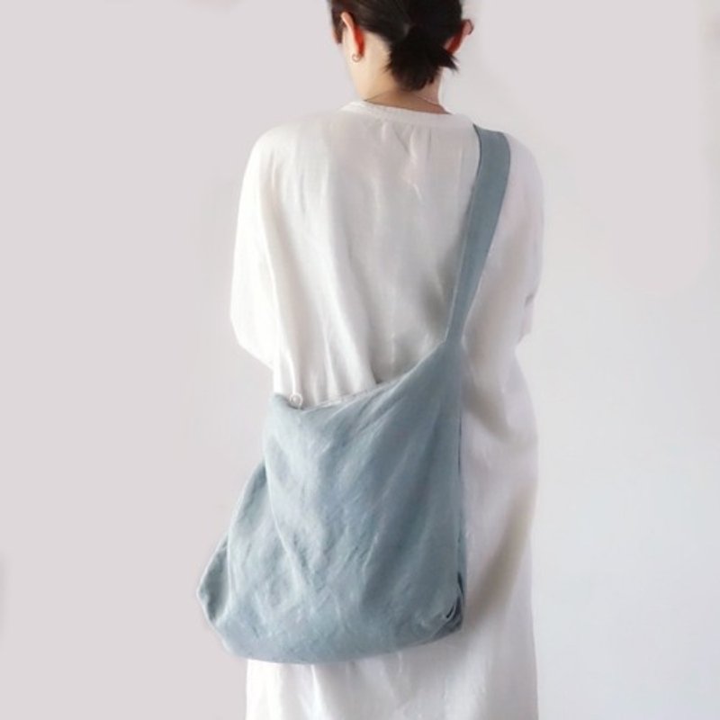 柔软垂坠感亚麻帆布 2way 肩背包 - 手提包/手提袋 - 棉．麻 