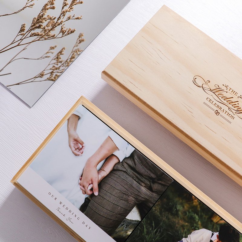 | 婚宴-200张谢卡木盒组 | 相片谢卡 结婚谢卡 婚礼谢卡 - 卡片/明信片 - 纸 多色