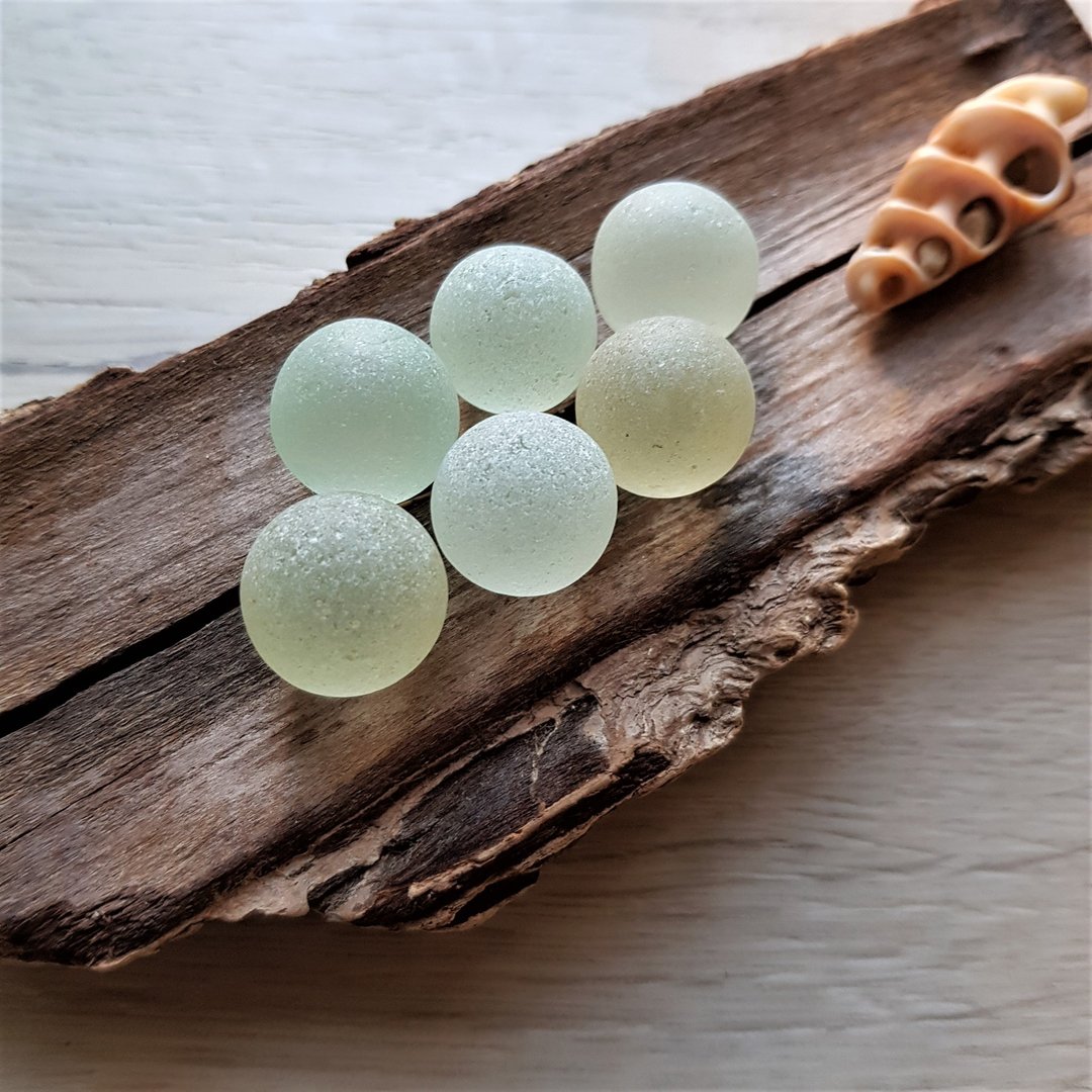 Beautiful set. Six large glass marbles  P143 - 其他 - 玻璃 绿色