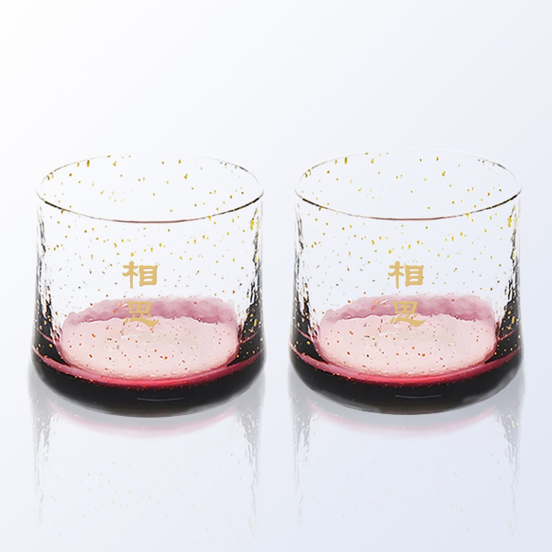 TOYO-SASAKI | 蜜桃杯威士忌对杯定制化礼物刻字玻璃杯 雕刻礼物 - 酒杯/酒器 - 玻璃 