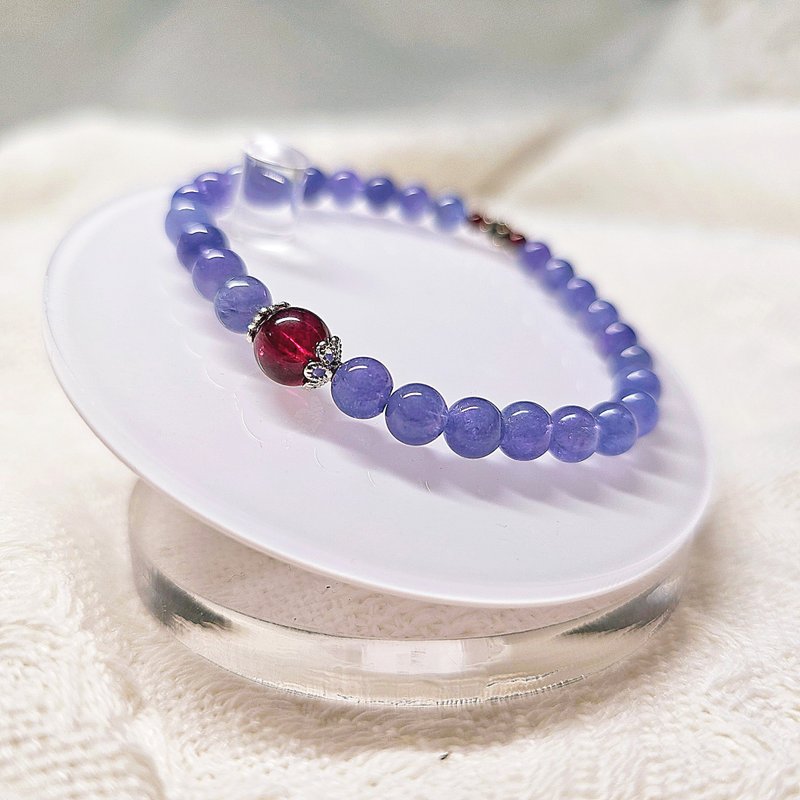 天然高品坦桑石紫牙乌简约设计款手串 - 手链/手环 - 水晶 