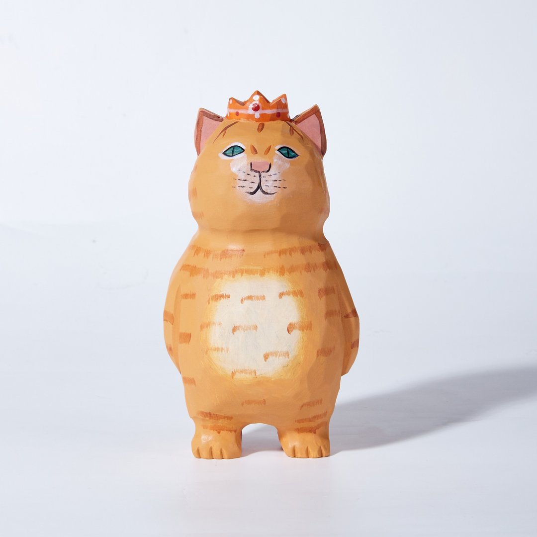 Roro 姜黄猫木雕 - 摆饰 - 木头 金色