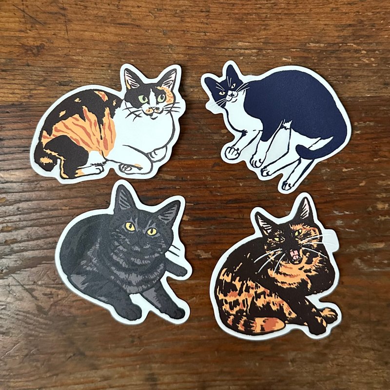 放松猫 防水贴纸3 - 贴纸 - 塑料 多色