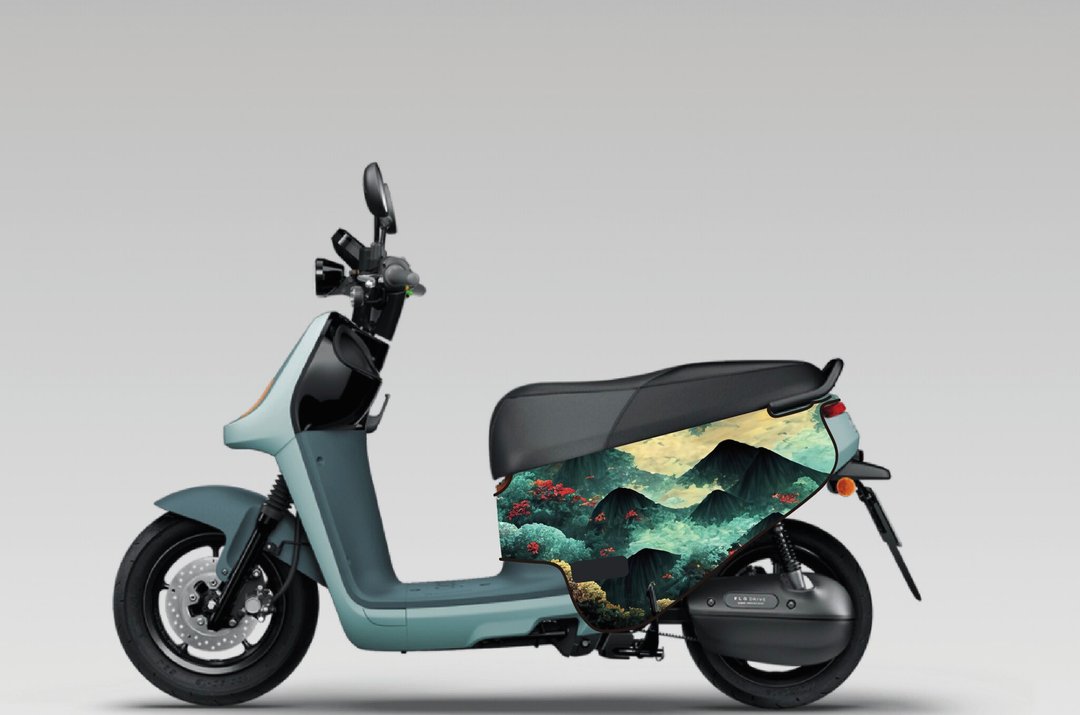 BLR gogoro 车身造型 保护套 iD226 彩墨山水 - 其他 - 聚酯纤维 绿色