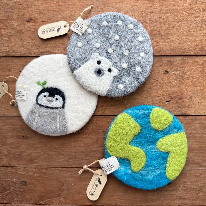 100% Wool 极地系列杯垫_公平贸易 - 杯垫 - 羊毛 卡其色