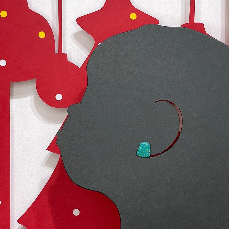 圣诞饰品 许愿树 手绘 手作 耳环 - 耳环/耳夹 - 塑料 绿色