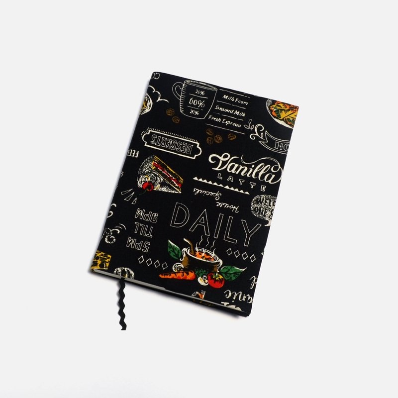 我的美味烹调-黑 布书衣/布书套 手作 帆布 可调式 - 书衣/书套 - 棉．麻 黑色