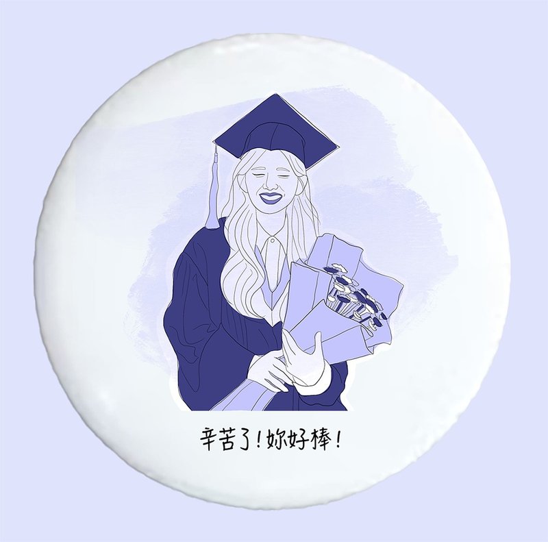 似颜绘胸章 - 毕业、生日、友情、情侣、家人、宠物 - 徽章/别针 - 塑料 多色